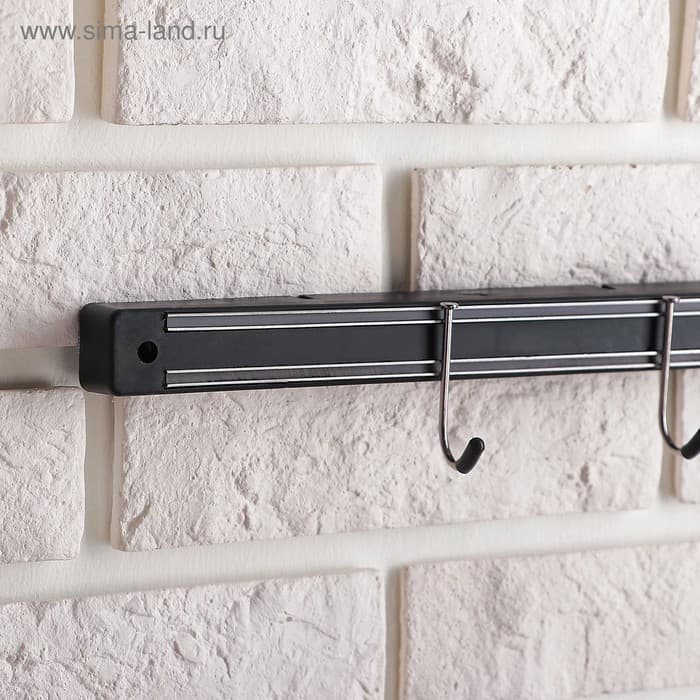 Держатель для ножей магнитный Доляна «Линия», с крючками, 51 см