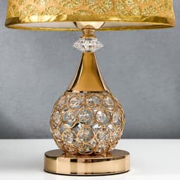 Лампа настольная «Блеск» 220V E27 переключатель, диоды золотая 41×26×26 см RISALUX