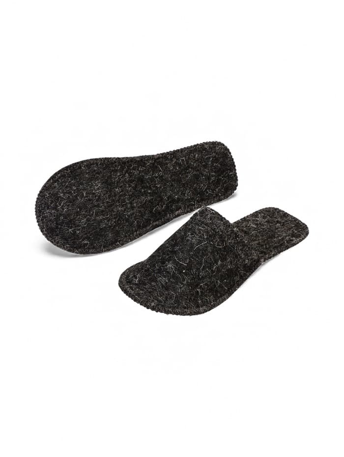 Тапочки для бани, полиэфир, шерсть, серые, «Добропаровъ»