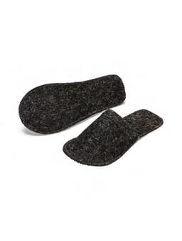 Тапочки для бани, полиэфир, шерсть, серые, «Добропаровъ»