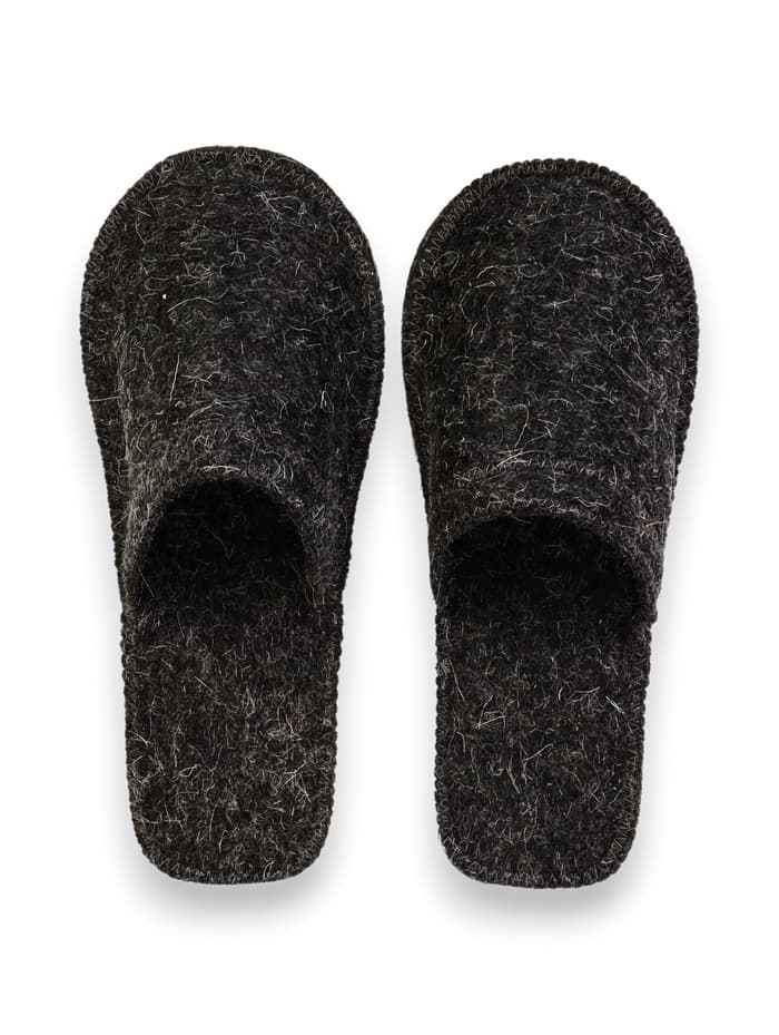 Тапочки для бани, полиэфир, шерсть, серые, «Добропаровъ»