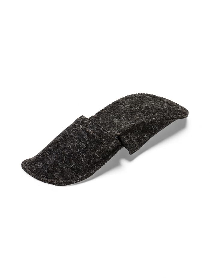 Тапочки для бани, полиэфир, шерсть, серые, «Добропаровъ»