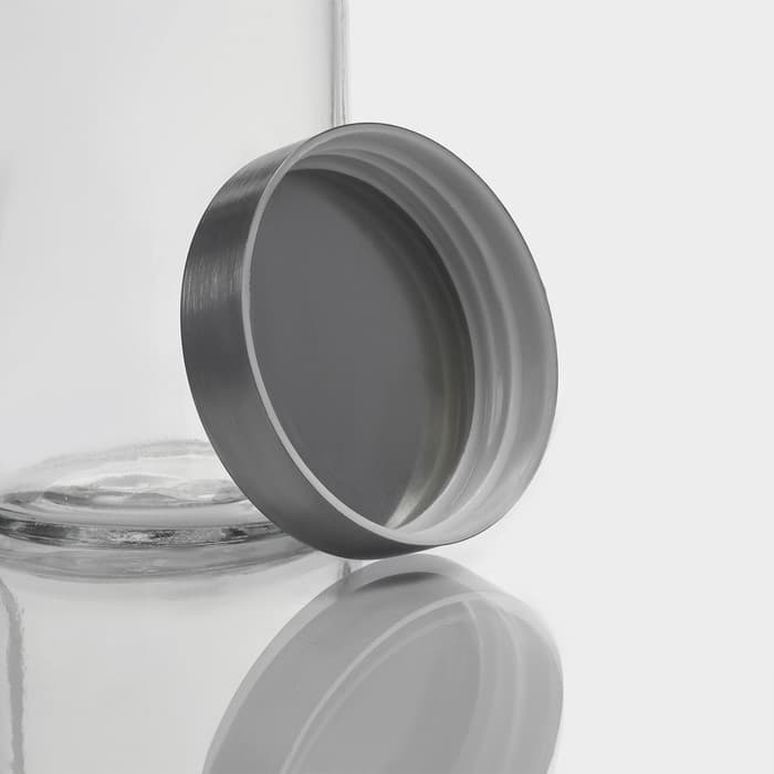 Банка для сыпучих Доляна «Премиум», 550 мл, 15×8 см, с металлической крышкой, стекло, прозрачная