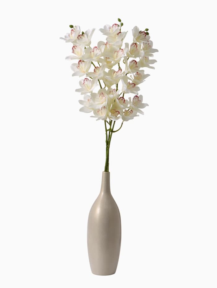 Цветы искусственные «Орхидея амабилис», h=90 см, белые