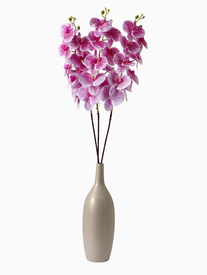 Цветы искусственные «Орхидея Тигровая», h=90 см, бело-сиреневые