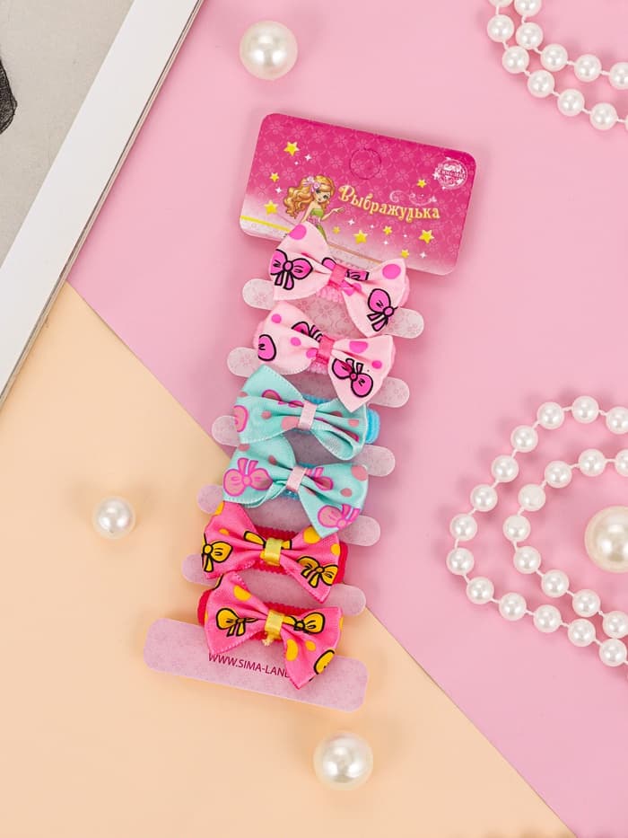 Резинки для волос «Выбражулька», набор 6 шт., бантик