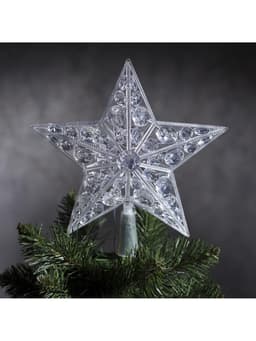 Светодиодная верхушка на ёлку «Звезда белая», 22 см, 15 LED, 220 В, свечение мульти