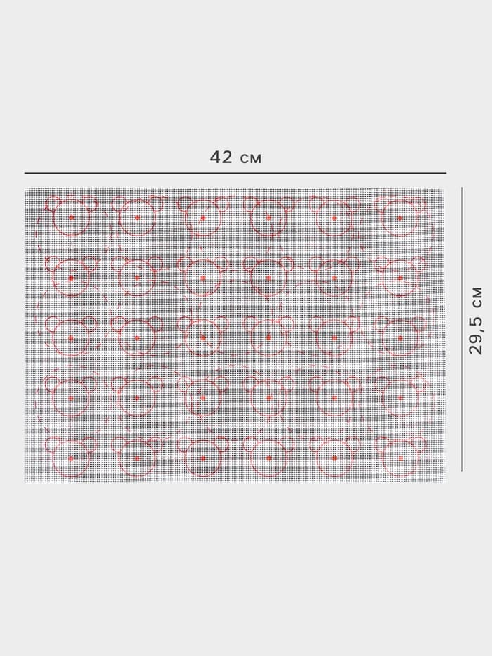 Коврик для выпечки армированный «Макарун. Ушки», силикон, 42×29.5 см