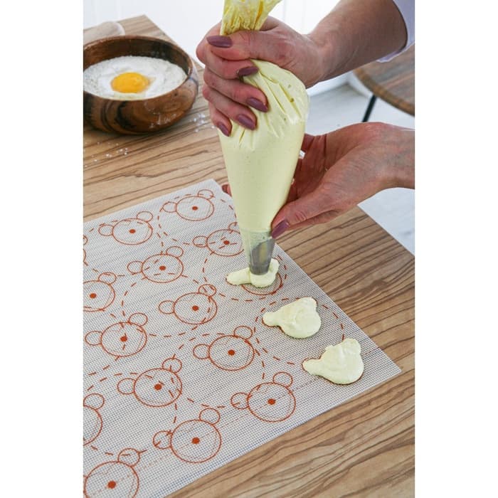 Коврик для выпечки армированный «Макарун. Ушки», силикон, 42×29.5 см