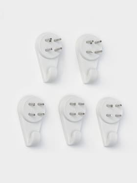 Крючок для картин большой, 5 шт., белый