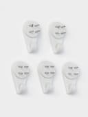 Крючок для картин большой, 5 шт., белый