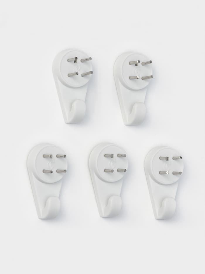 Крючок для картин большой, 5 шт., белый