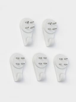 Крючок для картин большой, 5 шт., белый