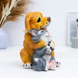 Копилка для денег «Кошка с собакой», полистоун, 17×19×26 см