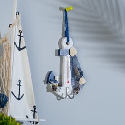 Термометр домашний настенный с крючком «Якорь с чайкой», 12×9.5×2.5 см