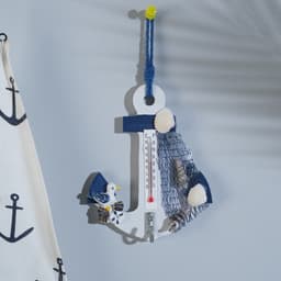 Термометр домашний настенный с крючком «Якорь с чайкой», 12×9.5×2.5 см