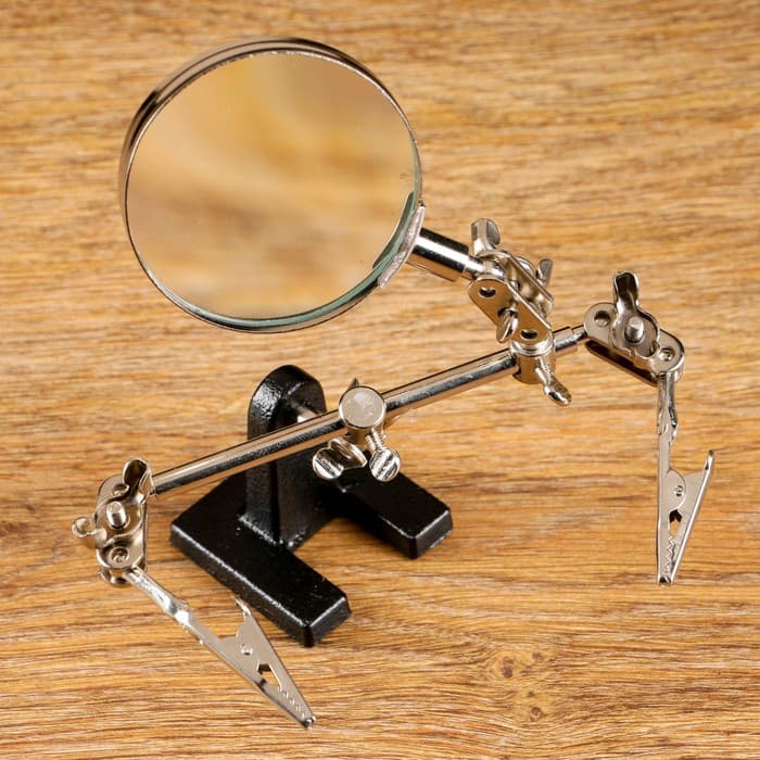 Лупа третья рука, 5х, d=6.5 см, 15×17×7 см