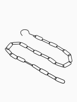 Цепочка-держатель для плечиков, звенья 4.7×1.8 см, L=110 см, чёрная