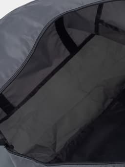 Сумка дорожная на молнии, складная в косметичку, наружный карман, держатель для чемодана, серая, голубая