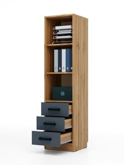 Шкаф – пенал «Клик мебель», с полками, с ящиками, 400×400×1600 мм, цвет дуб вотан/тёмно - серый