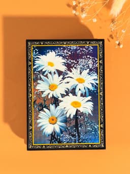 Шкатулка для украшений «Герберы», 10×14 см, лаковая миниатюра