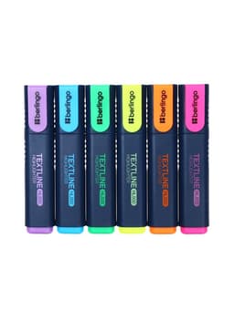 Набор маркеров-текстовыделителей Berlingo, 6 цветов, скошенный наконечник, узел 5 мм