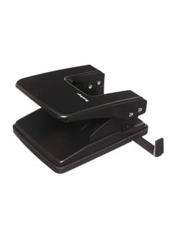 Дырокол металлический 40 листов, Berlingo, с линейкой, чёрный