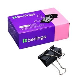 Набор зажимов для бумаг, 51 мм, 12 шт., чёрные