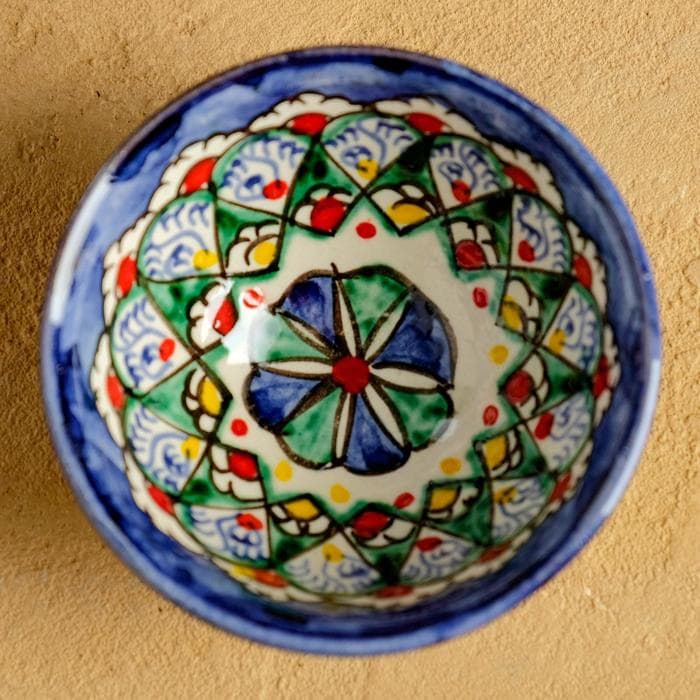 Пиала узбекская Риштанская Керамика «Цветы», 100 мл, d=8.5 см, МИКС