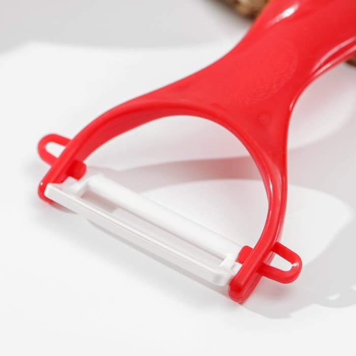 Овощечистка керамическая Доляна «Солнечная», 13 см, красная