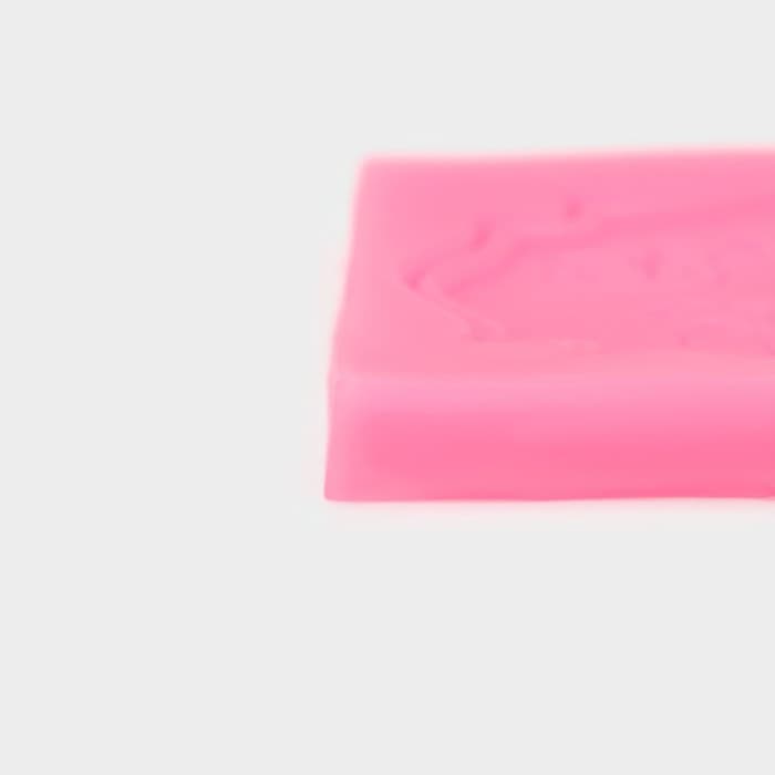 Молд для заливки Happy Birthday, силикон, 6.5×5.5×0.5 см, розовый