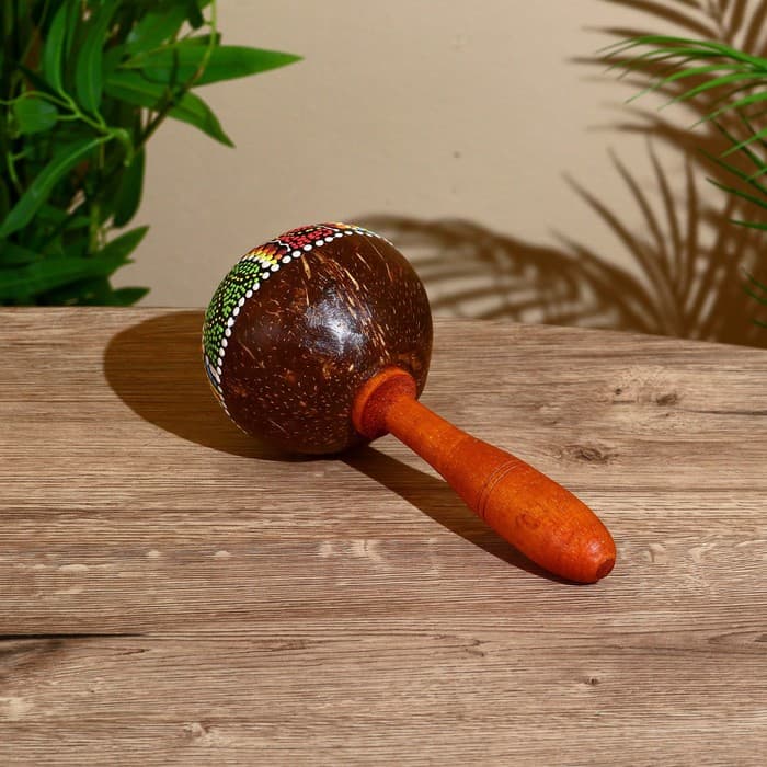 Сувенирный музыкальный инструмент «Маракас», 22×9×9 см, МИКС