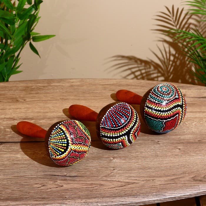 Сувенирный музыкальный инструмент «Маракас», 22×9×9 см, МИКС