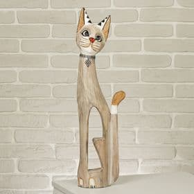 Сувенир «Кошка в ошейнике», 60×12×6 см, дерево