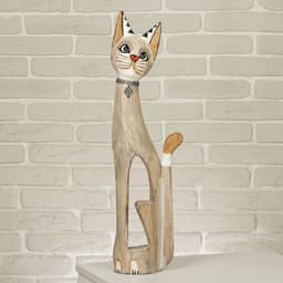 Сувенир «Кошка в ошейнике», 60×12×6 см, дерево