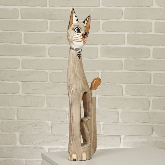 Сувенир «Кошка в ошейнике», 60×12×6 см, дерево