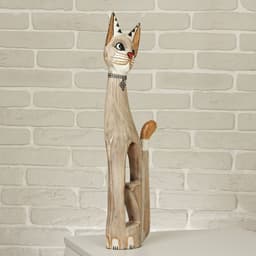 Сувенир «Кошка в ошейнике», 60×12×6 см, дерево