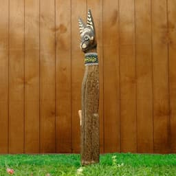 Фигура "Кошка в зелёном ошейнике со стразами", 80х13х7 см, дерево