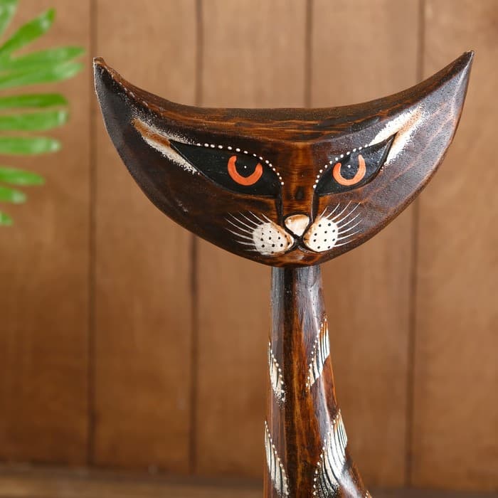 Сувенир «Лунный кот», 51×37×6 см, дерево