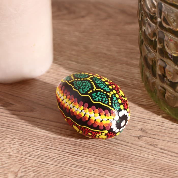 Сувенирный музыкальный инструмент Маракас «Яйцо с узором - точечная роспись», 7×5×5 см