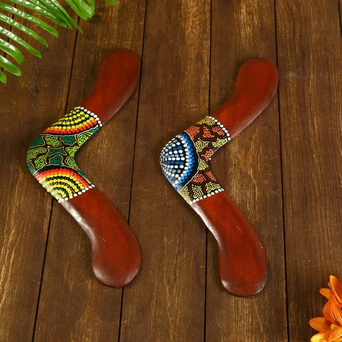 Сувенир «Бумеранг с точечной росписью», 40×7×1 см, МИКС