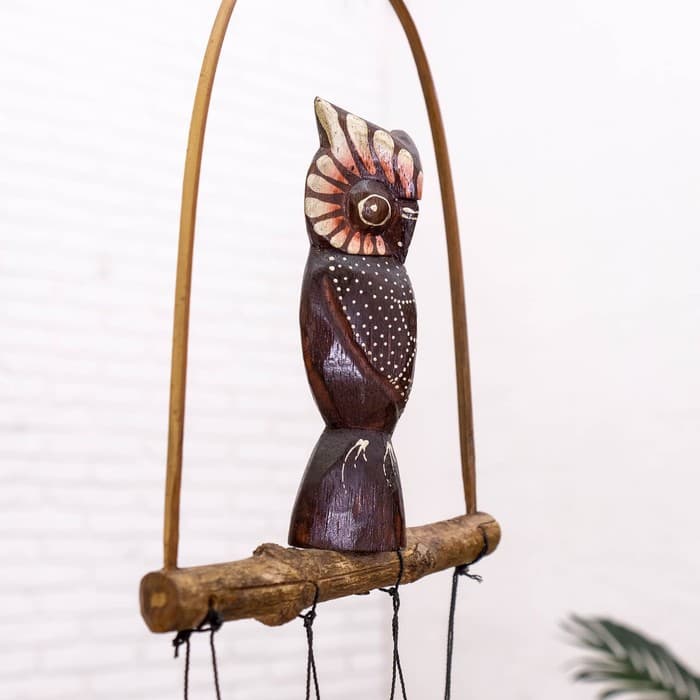 Музыка ветра «Сова», 83×20×4 см, бамбук, МИКС