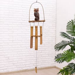 Музыка ветра «Сова», 83×20×4 см, бамбук, МИКС