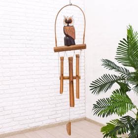 Музыка ветра «Сова», 83×20×4 см, бамбук, МИКС