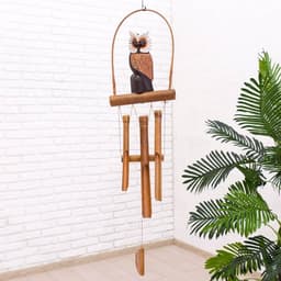 Музыка ветра «Сова», 83×20×4 см, бамбук, МИКС
