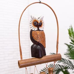 Музыка ветра «Сова», 83×20×4 см, бамбук, МИКС