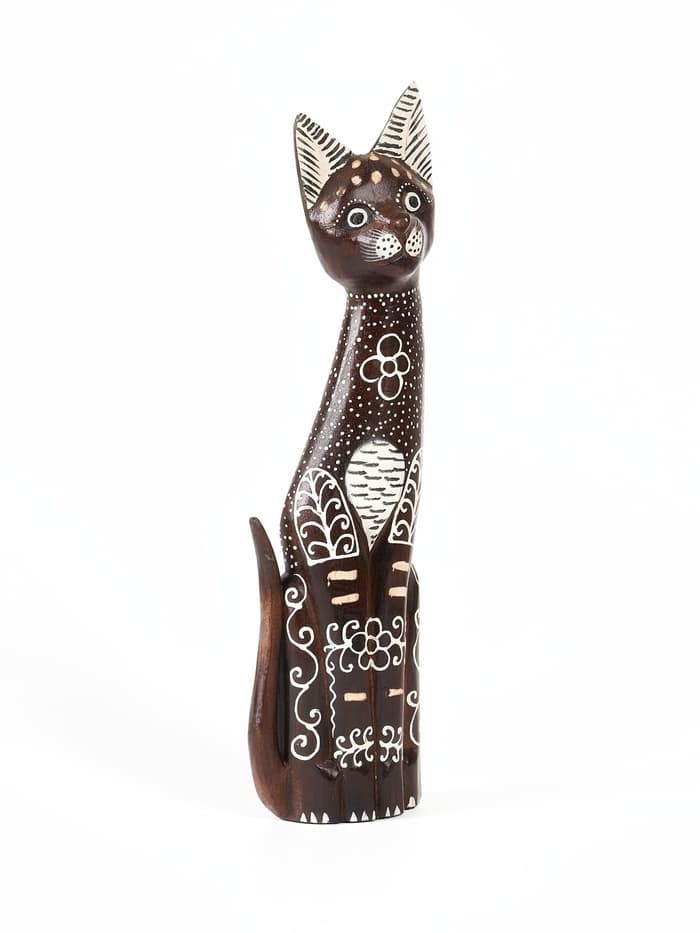 Фигура «Кошки расписанные серебром», набор 3 шт., h=30 см, h=40 см, h=50 см, дерево