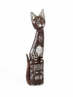 Фигура «Кошки расписанные серебром», набор 3 шт., h=30 см, h=40 см, h=50 см, дерево