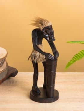 Сувенир «Абориген-барабанщик», 21×7×7 см, дерево