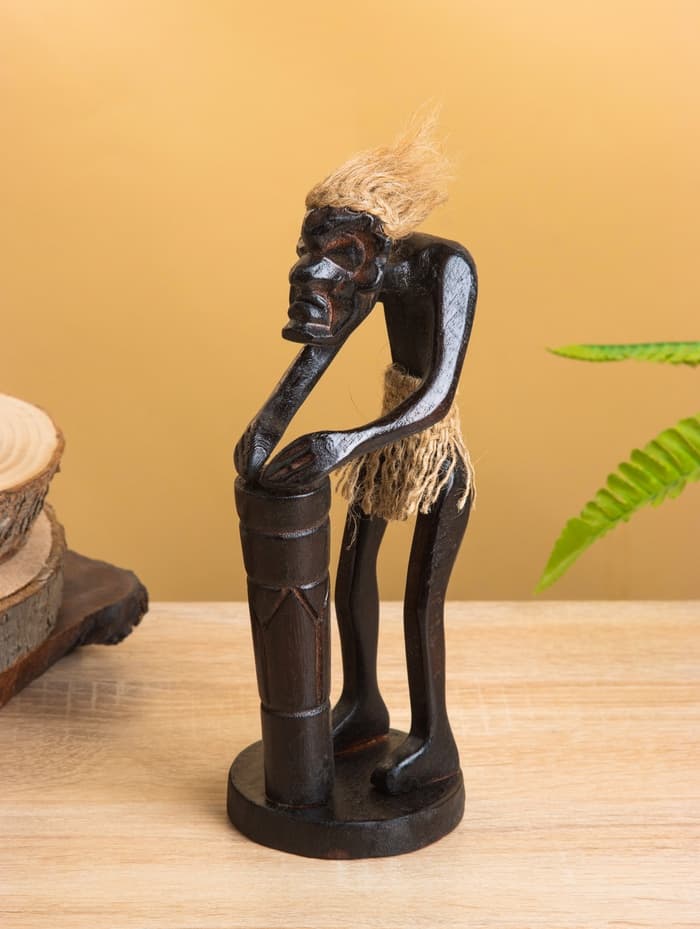 Сувенир «Абориген-барабанщик», 21×7×7 см, дерево